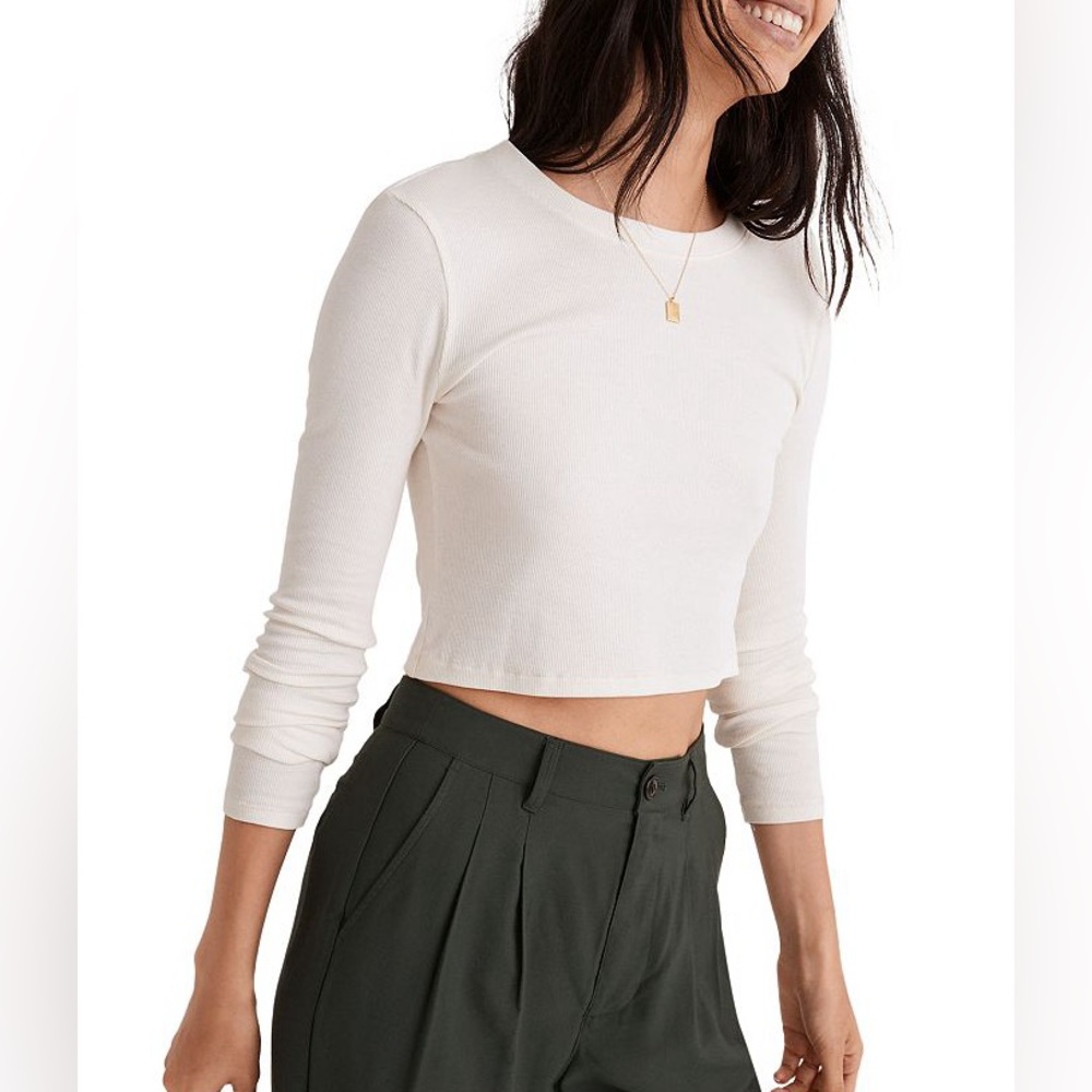 Madewell fine ribbed supercrop